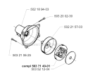 Clutch Diagram and Parts List for 225RJ 1997-02 Husqvarna Brush Cutter