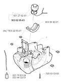 Crankcase Diagram and Parts List for 225RJ 1997-02 Husqvarna Brush Cutter