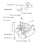 Crankcase Diagram and Parts List for 225RJ 2000-10 Husqvarna Brush Cutter
