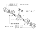 Crankshaft Diagram and Parts List for 225RJ 2000-10 Husqvarna Brush Cutter