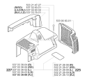 Cylinder Cover Diagram and Parts List for 225RJ 2000-10 Husqvarna Brush Cutter