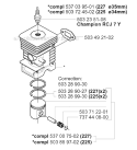 Cylinder Piston Diagram and Parts List for 225RJ 2000-10 Husqvarna Brush Cutter