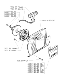 Starter Diagram and Parts List for 225R 1997-02 Husqvarna Brush Cutter