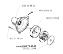 Clutch Diagram and Parts List for 225R 1997-02 Husqvarna Brush Cutter