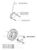 Ignition System Diagram and Parts List for 225R 2000-10 Husqvarna Brush Cutter