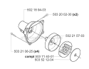 Clutch Diagram and Parts List for 225R 2000-10 Husqvarna Brush Cutter