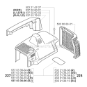 Cylinder Cover Diagram and Parts List for 225R 2000-10 Husqvarna Brush Cutter