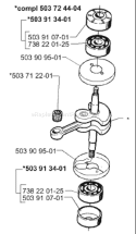 Part Location Diagram of 503724404 Husqvarna Crankshaft