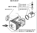 Page K Diagram and Parts List for 225H75 225 H75 1996-12 Husqvarna Hedge Trimmer