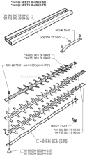 Page F Diagram and Parts List for 225H75 225 H75 1998-01 Husqvarna Hedge Trimmer