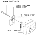 Page K Diagram and Parts List for 225H60 225 H60 2002-06 Husqvarna Hedge Trimmer