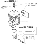 Page L Diagram and Parts List for 225LD 225 LD 1996-06 Husqvarna Trimmer