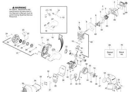Engine Diagram and Parts List for 128CD (545192139)(2009-08) Husqvarna Trimmer