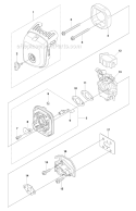 Carburetor  Air Filter Diagram and Parts List for 226RJ 2012-06 Husqvarna Brush Cutter
