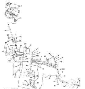 Steering Diagram and Parts List for TS146TXD (96041043600)(2019-07) Husqvarna Lawn Tractor