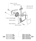 Starter Diagram and Parts List for 227RD 2000-10 Husqvarna Brush Cutter