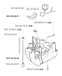 Crankcase Diagram and Parts List for 227RD 2000-10 Husqvarna Brush Cutter