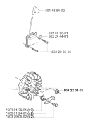 Ignition System Diagram and Parts List for 227RJ 2000-10 Husqvarna Brush Cutter