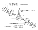 Crankshaft Diagram and Parts List for 227RJ 2000-10 Husqvarna Brush Cutter