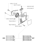 Starter Diagram and Parts List for 227R 2000-10 Husqvarna Brush Cutter