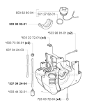 Crankcase Diagram and Parts List for 227R 2000-10 Husqvarna Brush Cutter