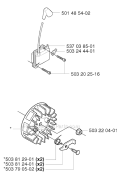 Ignition System Diagram and Parts List for 227R 2002-09 Husqvarna Brush Cutter