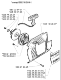 Page M Diagram and Parts List for 227RD 227 RD 1999-09 Husqvarna Trimmer