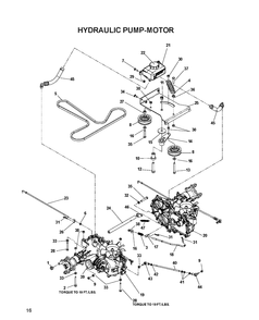 Hydraulic Pump - Motor Diagram and Parts List for EZ4822 (968999696)(2007-07) Husqvarna Lawn Mower