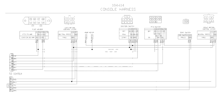 Wiring Diagram (Console Harness (Schematic) Diagram and Parts List for ZTH7227KOB (968999225) (033600000 and Up)(2004-09) Husqvarna Lawn Mower