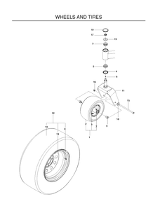 Wheels Tires Diagram and Parts List for P-ZT4822FSCARB (966663801)(2010-11) Husqvarna Lawn Mower