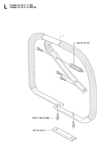 Handle Diagram and Parts List for 390XP-XPG-XPW 20064000001 & Above Husqvarna Chainsaw
