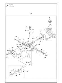 Saw Head Diagram and Parts List for 327PT5S 20120100001-Current Husqvarna Pole Saw