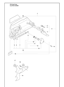 Clutch Cover 2 Diagram and Parts List for 576XP 2010-03 Husqvarna Chainsaw