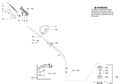 Handle And Controls Diagram and Parts List for 128CD (545192149)(2009-08) Husqvarna Trimmer