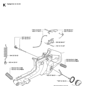 Fuel Tank Diagram and Parts List for 362XP 20070100001-Current Husqvarna Chainsaw