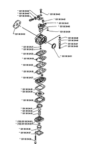 Carburetor Parts Diagram and Parts List for 132RB 1991-11 Husqvarna Brush Cutter