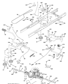 Drive Diagram and Parts List for YTH2348 (960450022001)(2010-04) Husqvarna Lawn Mower