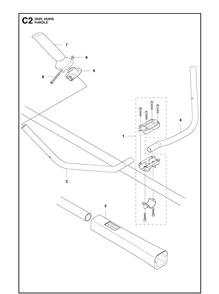 Handle Diagram and Parts List for 553RS  Husqvarna Brush Cutter