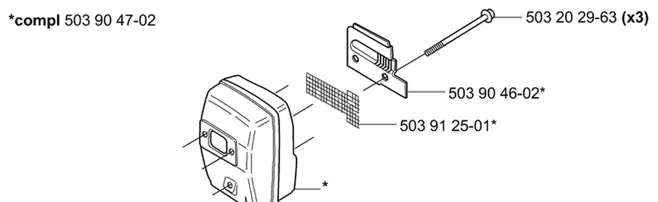 Muffler Diagram and Parts List for 232L 2006-01 Husqvarna Trimmer
