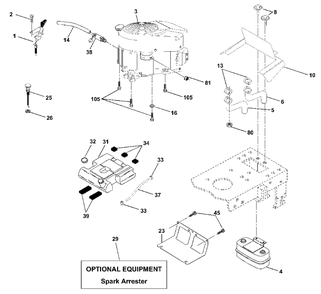 Engine Diagram and Parts List for YTH1848XP (954567260-A)(2001-02) Husqvarna Lawn Tractor