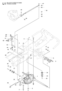 Hydraulic Pump - Motor Diagram and Parts List for RIDER175AWD (965105001)(2008-06) Husqvarna Lawn Mower