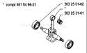 Page F Diagram and Parts List for 22R 22 R 1986-10 Husqvarna Trimmer