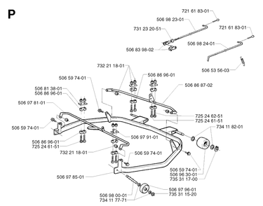 Protection Frame Diagram and Parts List for R11BIO 2002-02 Husqvarna Lawn Tractor