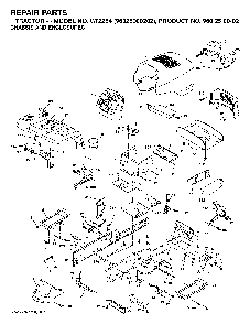 Chassis And Enclosures Diagram and Parts List for GT2254 (96025000202)(2005-06) Husqvarna Lawn Tractor