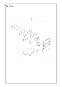 Muffler Diagram and Parts List for 131RB 20181300001 & Above Husqvarna Brush Cutter