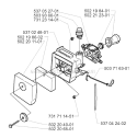 Carburetor  Air Filter Diagram and Parts List for 232RD 2000-04 Husqvarna Brush Cutter