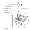 Crankcase Diagram and Parts List for 232RD 2000-04 Husqvarna Brush Cutter