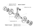 Crankshaft Diagram and Parts List for 232RD 2000-04 Husqvarna Brush Cutter