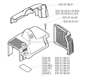 Cylinder Cover Diagram and Parts List for 232RD 2000-04 Husqvarna Brush Cutter
