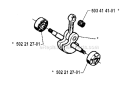 Crankshaft Diagram and Parts List for 232R 1994-02 Husqvarna Brush Cutter